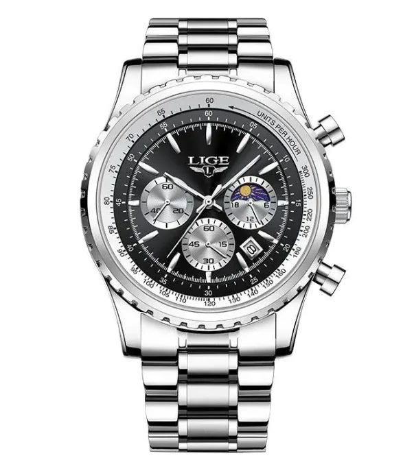 Lunar Elite Men’s Multifunction Quartz Watch: Where Elegance Meets Functionality