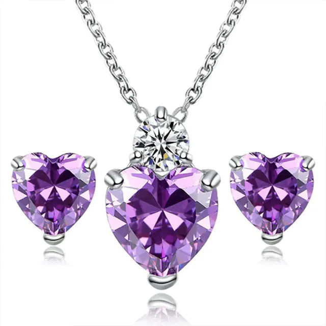 Heart Crystal Jewelry Set - different styles to choose from