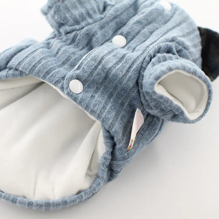 Two-Piece Pet Outfit – Blue Sweater & Shirt Set for Cats and Dogs (XS–XL)