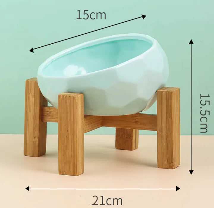 Ergonomic Tilted Ceramic Pet Bowl – Anti-Spill, Non-Slip Feeding Dish