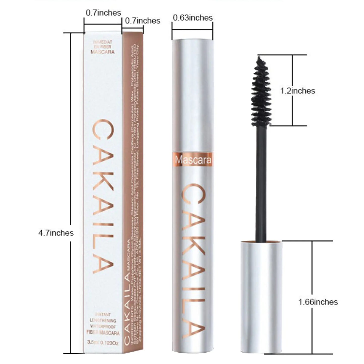 Instant Lengthening Waterproof Fiber Mascara – Smudge-Free Volume with Precision Brush