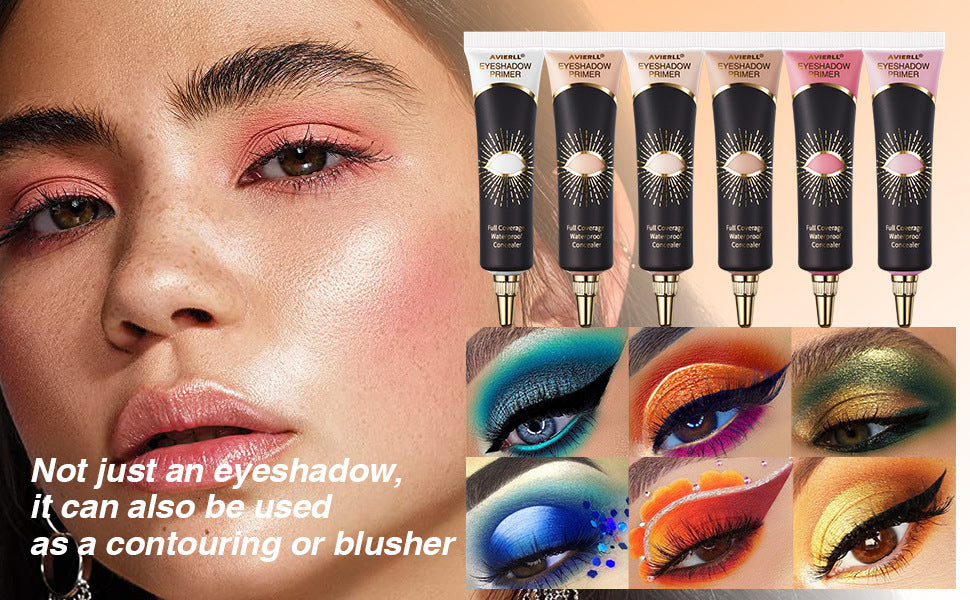 Eyeshadow Primer – Full Coverage Waterproof Concealer Base (Single or Set of 6 Shades)