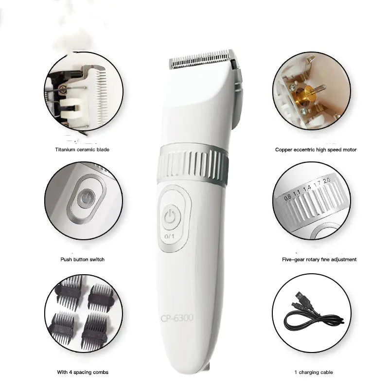 Pet Shaving Device for Dogs & Cats (Portable USB Groomer with Ceramic Blade – Lightweight & Durable)