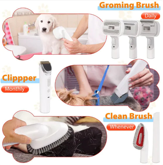 All-in-One Vacuum Cleaner Pet Hair Clipper Suit – Quiet 2.5L Pet Grooming Vacuum