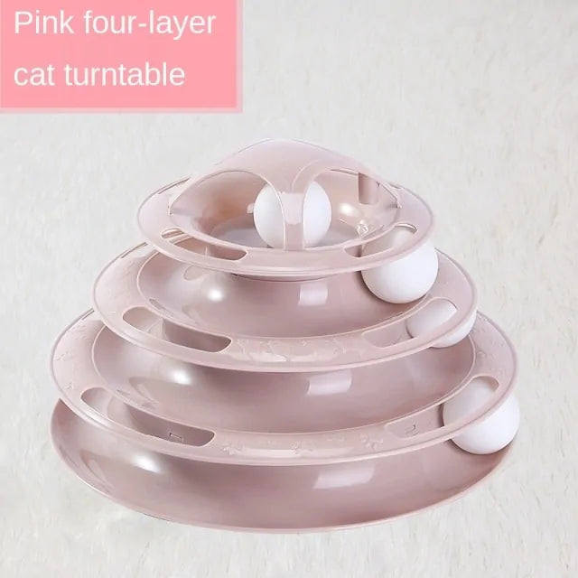 Turntable Balls 4-Layer Play Track – Endless Fun for Your Cats!