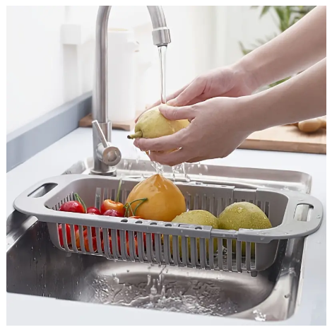 Adjustable Retractable Plastic Vegetable Draining Basket – Multi-Color Expandable Sink Colander