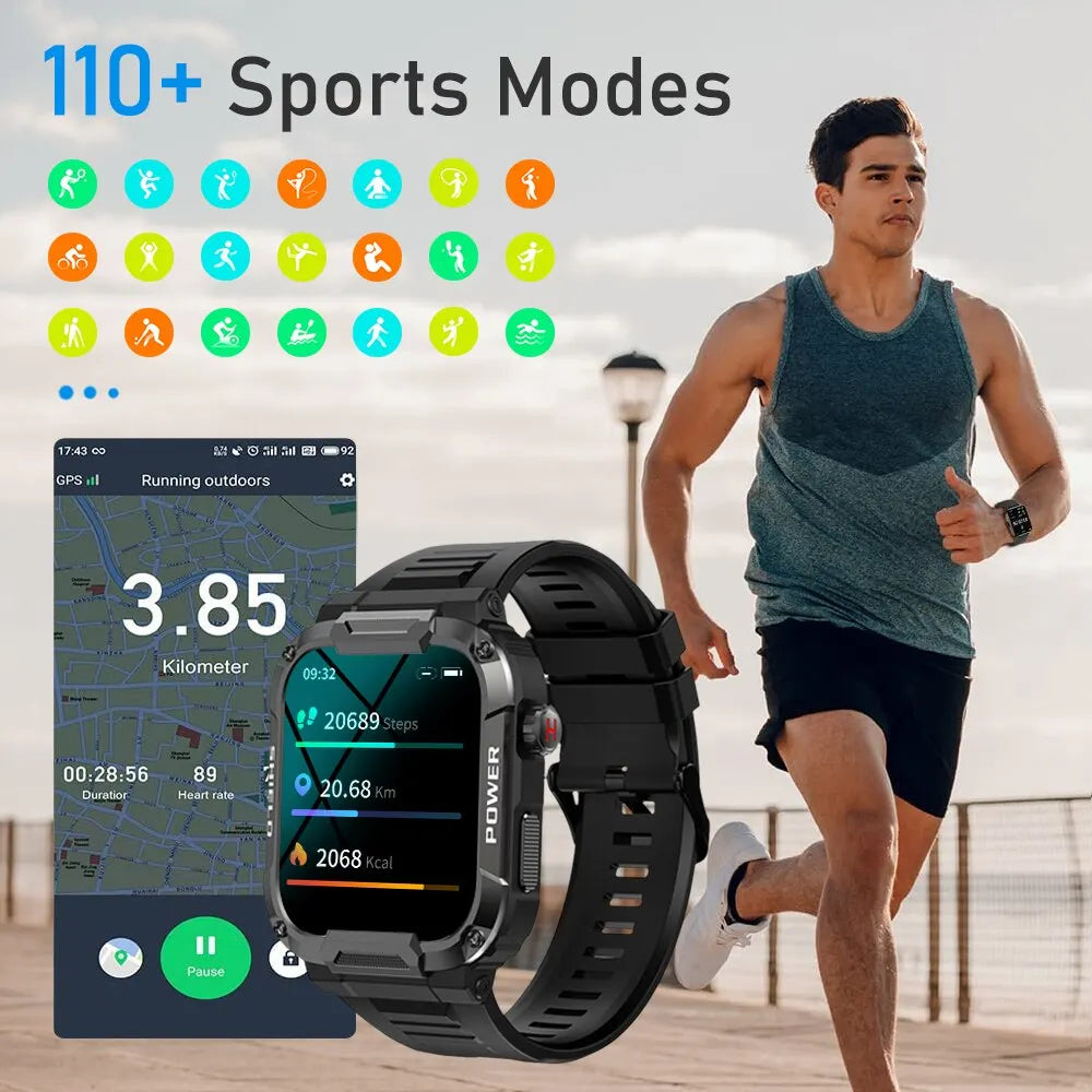 MELANDA 1.85 Outdoor Military Smart Watch: Your Ultimate Outdoor Companion