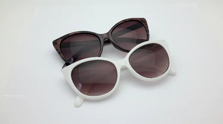 Cat Ear Butterfly Sunglasses – Playful Style with UV Protection (Available in White & Brown)