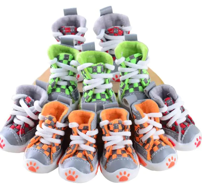 Pet Woven Shoes – Breathable Lightweight Paw Protection in Bold Colors (Sizes 1–5)