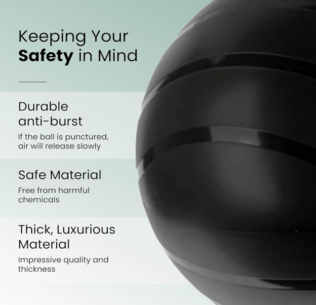 Beautiful Light Premium Yoga Ball – Anti-Slip, Firm Matte Texture