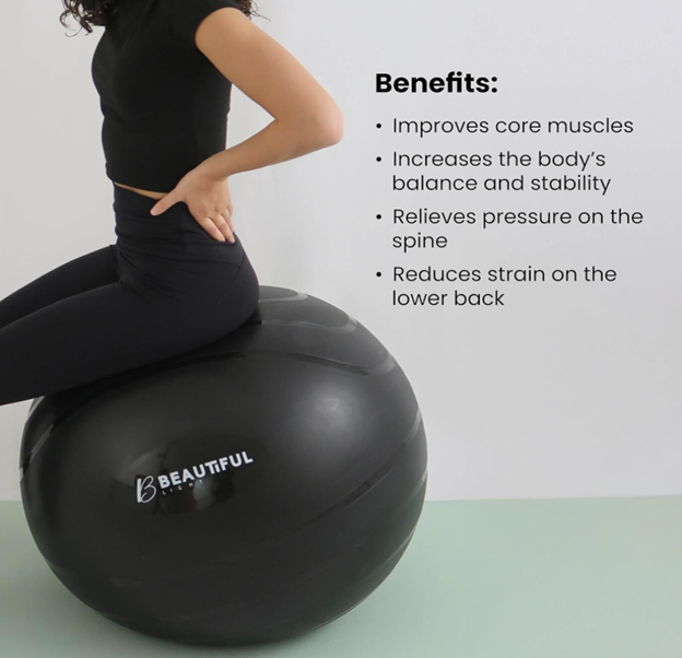 Beautiful Light Premium Yoga Ball – Anti-Slip, Firm Matte Texture