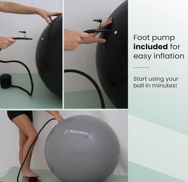 Beautiful Light Premium Yoga Ball – Anti-Slip, Firm Matte Texture
