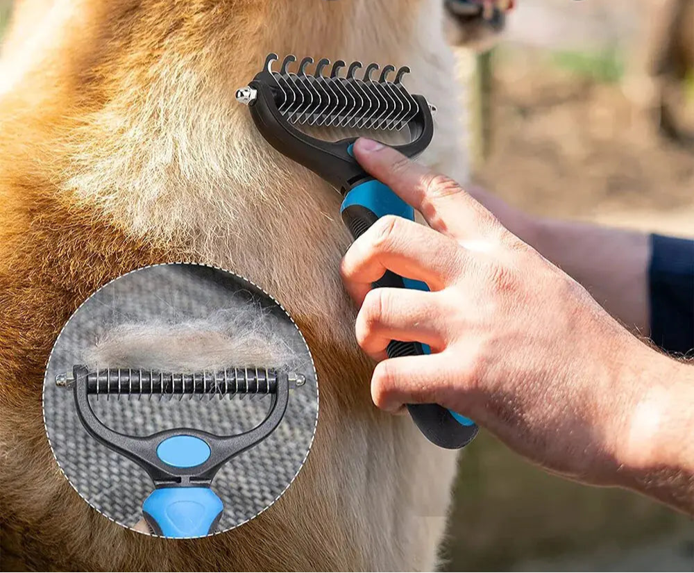 2-Sided Undercoat Brush For Dogs & Cats