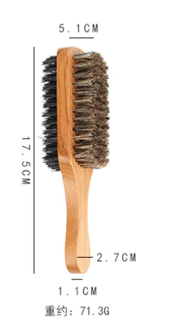 Men Boar Bristle Hair Brush – Natural Wood Beard & Hair Styling Tool with Curved Handle (Available in Small, Medium, Large Sizes)