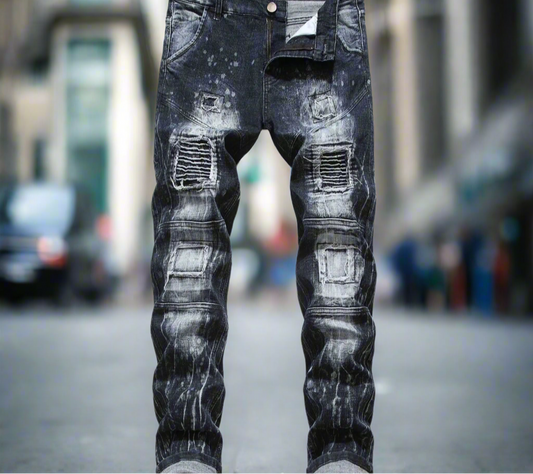 Men's Dark Stretch Straight Fit Denim Jeans – The Perfect Blend of Style and Comfort
