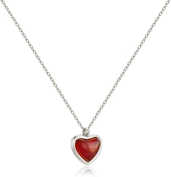Carnelian Stone Heart Necklace