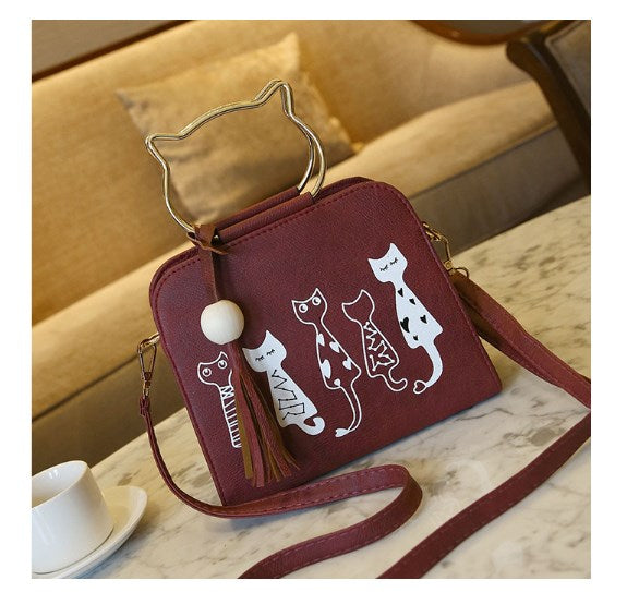 Cat Handbag – Playful Design with Versatile Carry Options in Four Colors