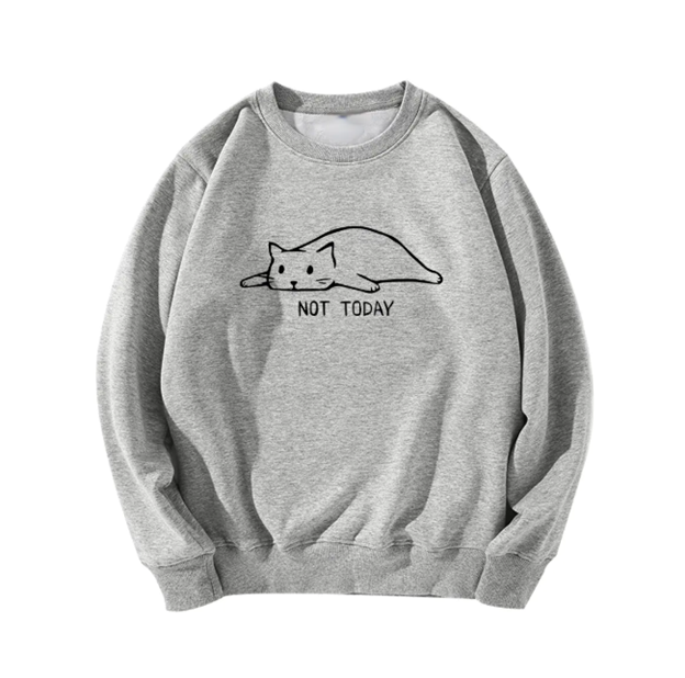 Cat Print Sweatshirt – Cozy Cotton Comfort with Feline Flair (Sizes S–3XL)