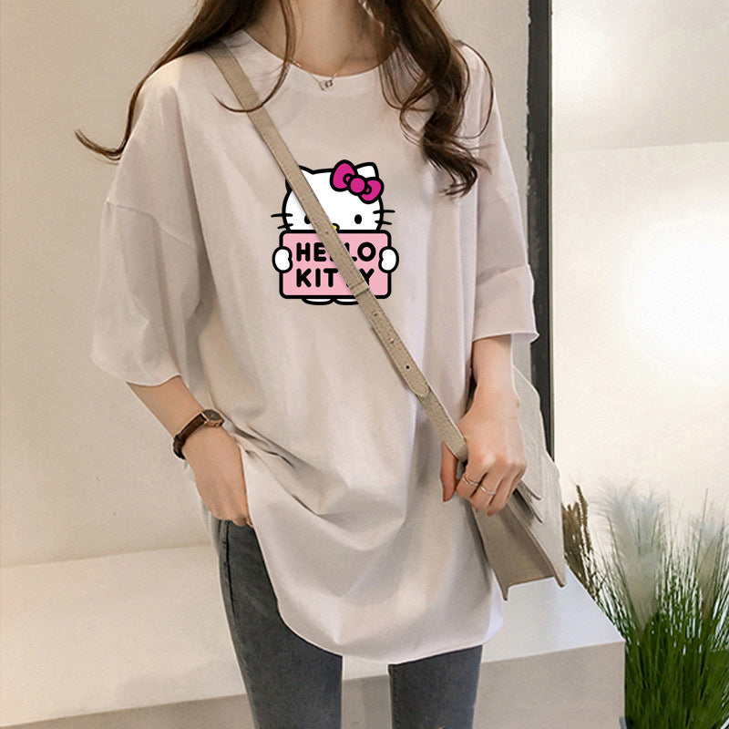 Cat Print Short Sleeve T-Shirt – Comfortable, Everyday Style with Feline Flair