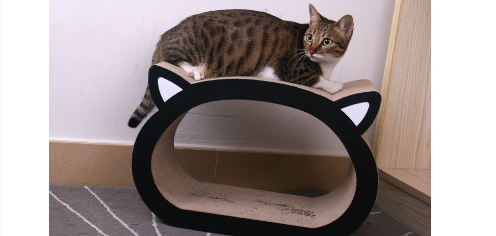 Cat Head Scratch Board – Corrugated Paper Scratcher for Claw Care, Play & Lounge