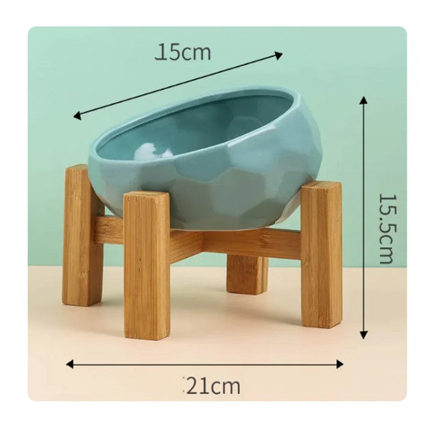 Ergonomic Tilted Ceramic Pet Bowl – Anti-Spill, Non-Slip Feeding Dish