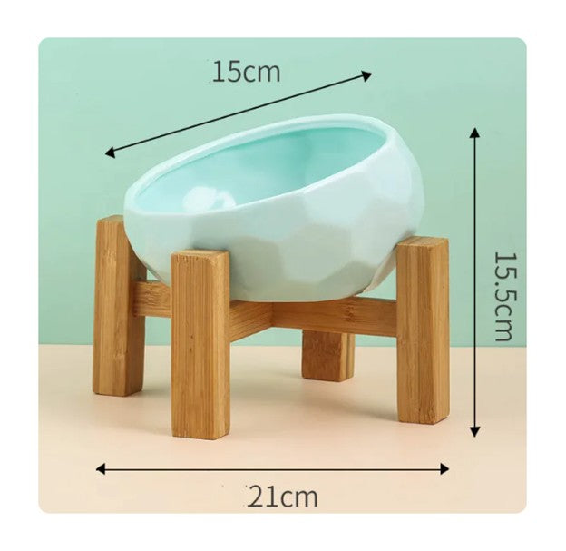 Ergonomic Tilted Ceramic Pet Bowl – Anti-Spill, Non-Slip Feeding Dish