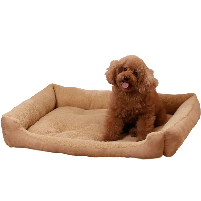 Teddy Golden Retriever Bed – Soft Plush Pet Nest in Cashmere Colors