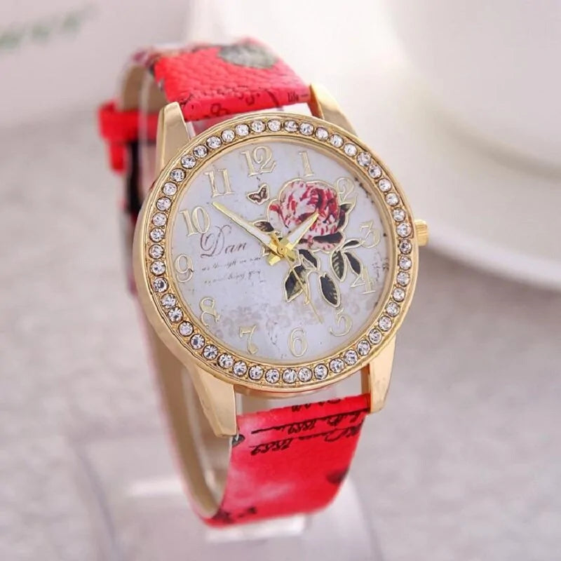 Floral Cubic Zirconia Watch: A Timeless Blend of Elegance and Sparkle