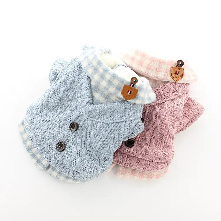 Pet Pajamas – Coral Fleece Long-Sleeve Dog & Cat Clothes for Autumn/Winter (XS to XL Sizes)