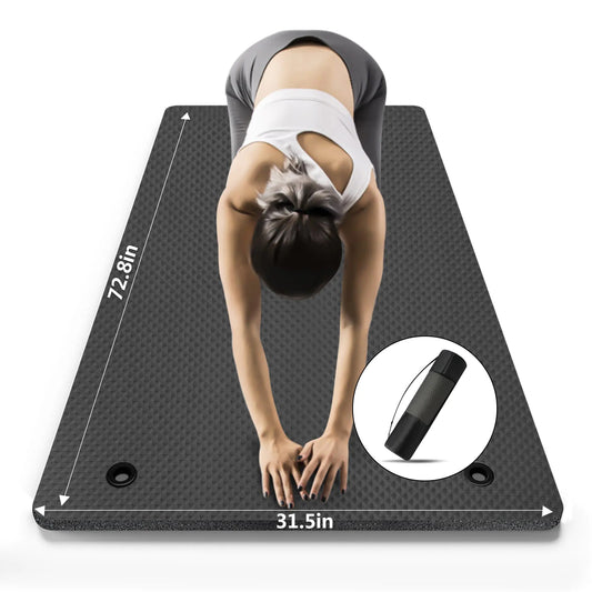 Large Yoga Mat – Extra Wide & Extra Thick with Strap and Carry Bag