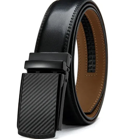 No Holes Cowhide Leather Belt - Adjustable, Stylish, and Durable
