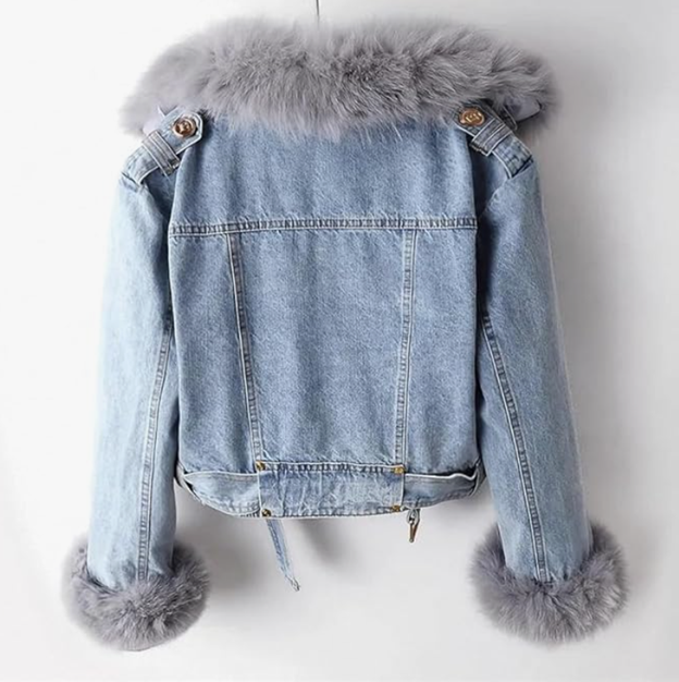 Denim Coat with Removable Faux Fur Liner – The Perfect Blend of Style & Warmth