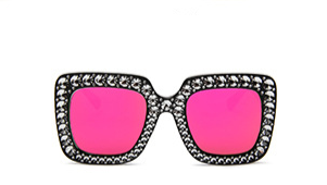 Square Rhinestone Sunglasses – Oversized Glamour with Dazzling Crystal Frames (7 Color Options)