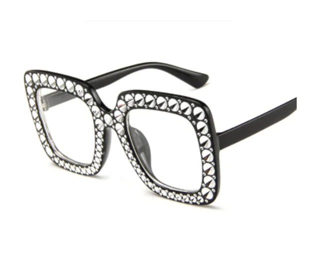 Square Rhinestone Sunglasses – Oversized Glamour with Dazzling Crystal Frames (7 Color Options)