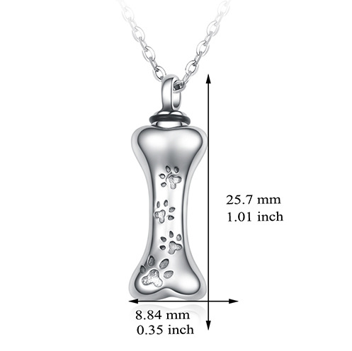 Sterling Silver Dog Bone Ashes Necklace – A Heartfelt Tribute to Your Beloved Pet