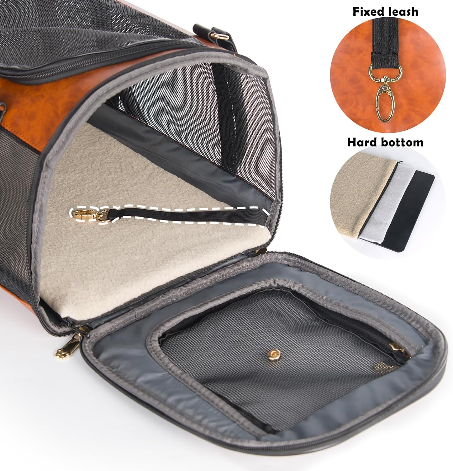 Vegan Leather Dog Carrier – TSA-Approved Travel Tote for Small Pets (Up to 15 lbs)