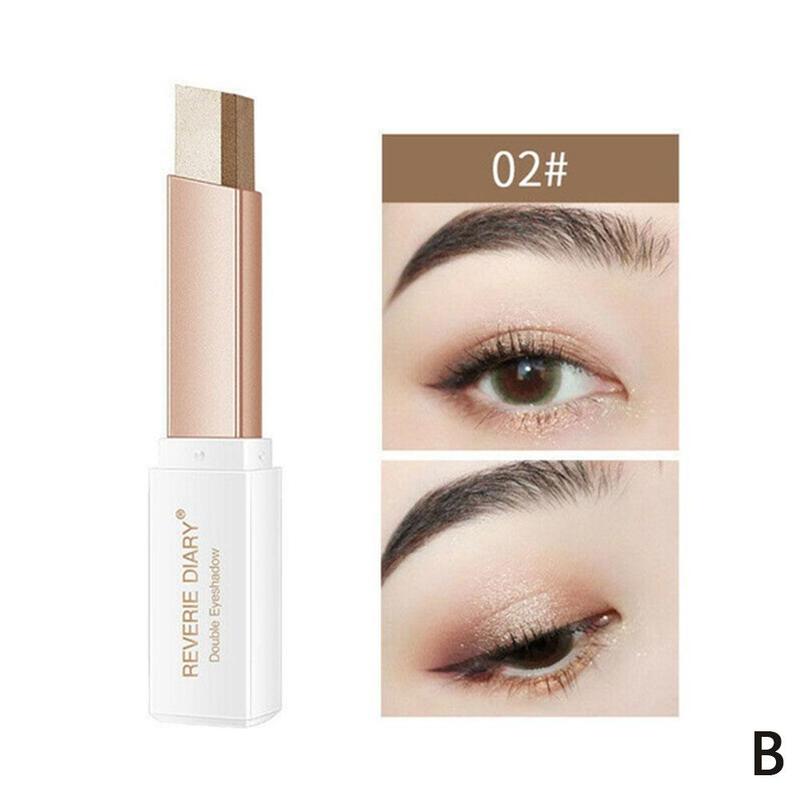 Double Color Glitter Eye Shadow Stick – Waterproof Gradient Matte & Shimmer Duo (6 Shades)