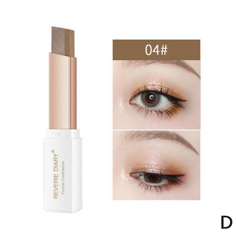 Double Color Glitter Eye Shadow Stick – Waterproof Gradient Matte & Shimmer Duo (6 Shades)