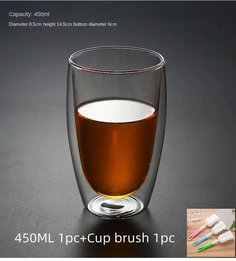 Heart-Shaped Double Wall Tea Coffee Mug
