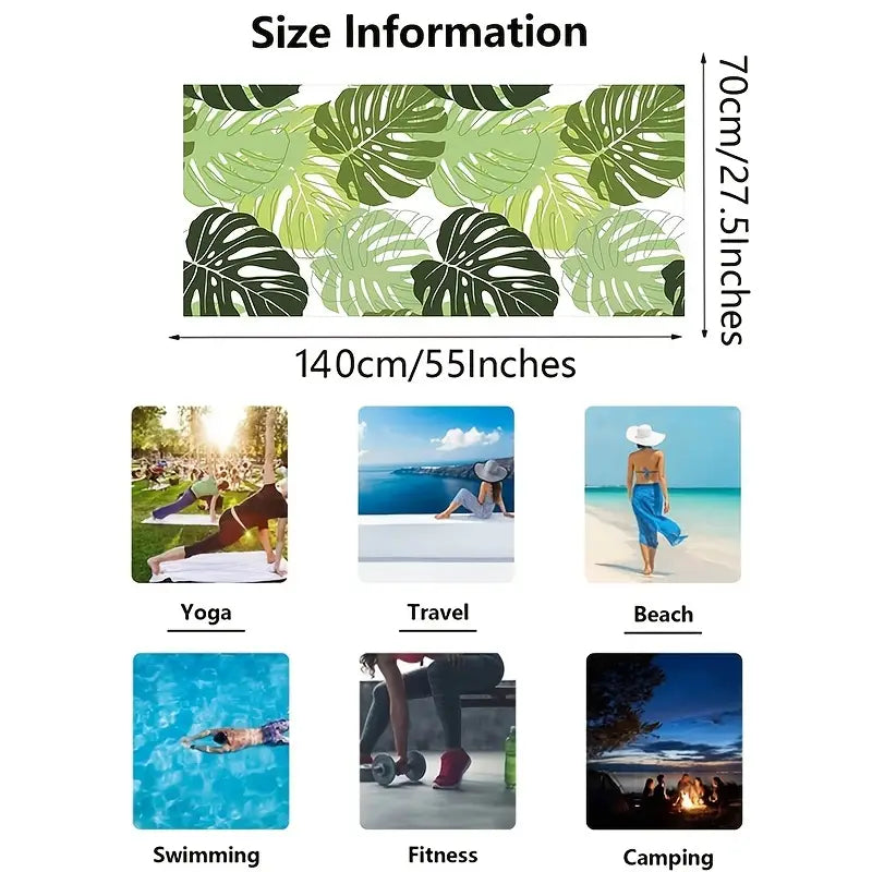 Abalone Leaf Pattern Beach Towel – Soft, Quick-Dry, and Stylish for All Outdoor Adventures