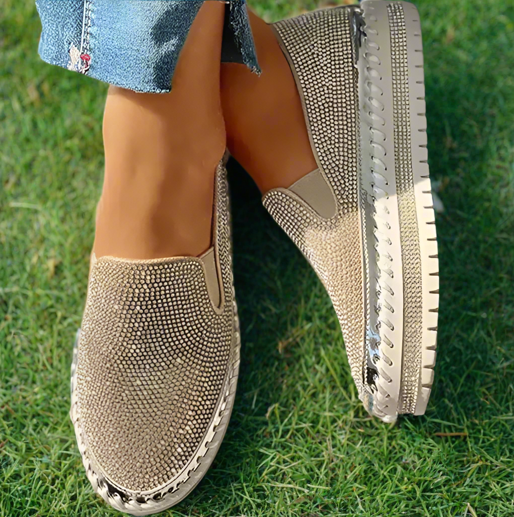 Rhinestone Crepe Sneakers: A Fusion of Comfort and Sparkle