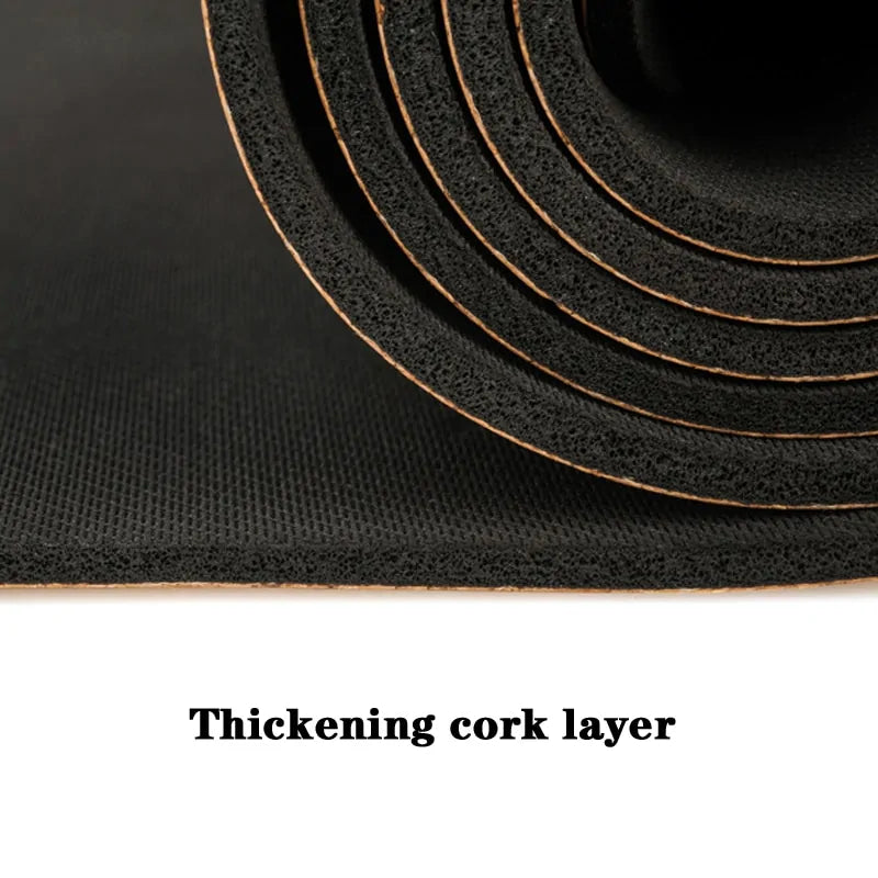 Natural Cork Yoga Mat – 5mm Thick Eco-Friendly Anti-Slip Yoga Mat with Position Lines - Great for HOT YOGA