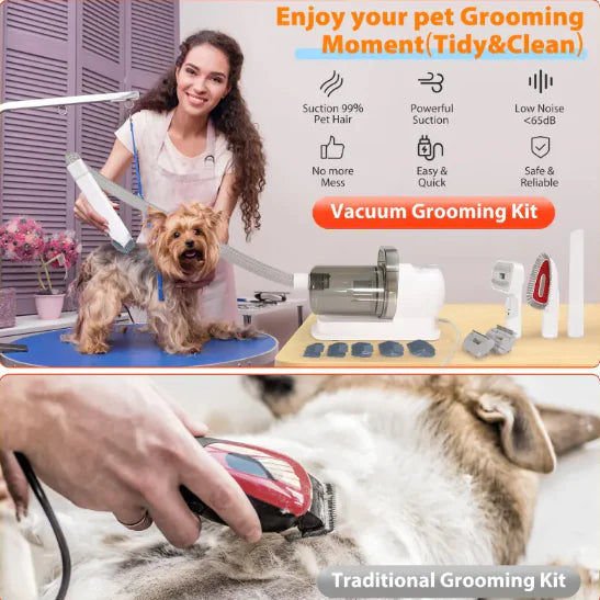 All-in-One Vacuum Cleaner Pet Hair Clipper Suit – Quiet 2.5L Pet Grooming Vacuum