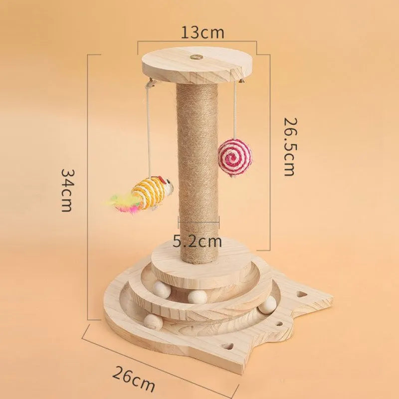 Three-Layer Cat Climbing Frame with Turntable Ball – Interactive Activity Tower for Cats