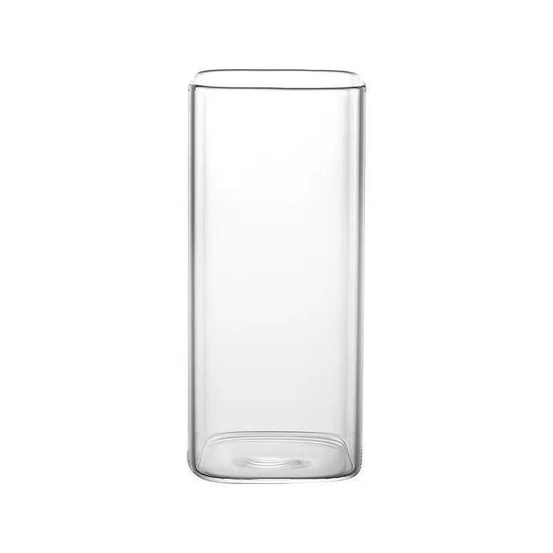 Square Coffee Cup with Lid – Transparent Flat Reusable Mug for Hot & Cold Beverages (Modern Drinkware Design)