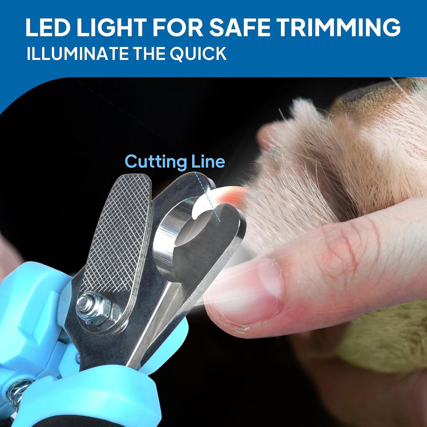 LED Dog & Cat Nail Clippers – Precision Pet Nail Trimmer with Safety Guard and Built-in File