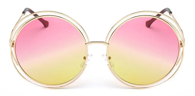 Unisex Double-Circle Metal Frame Sunglasses – Lightweight UV400 Shades with 99% VLT (7 Color Options)