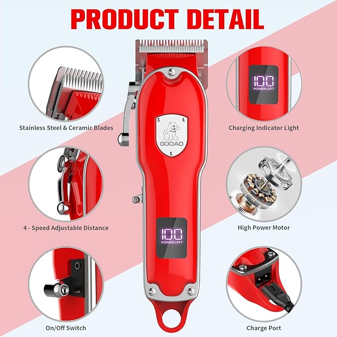 4-Speed Adjustable Pet Hair Clippers
