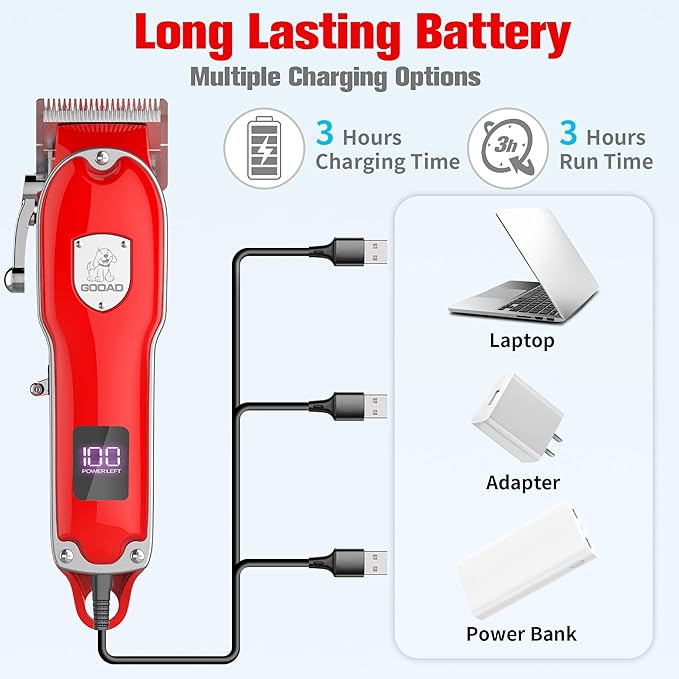 4-Speed Adjustable Pet Hair Clippers