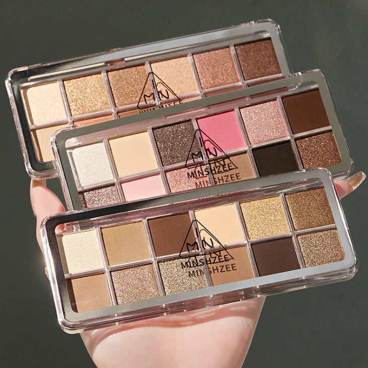 Eye Shadow Palette – 12 Richly Pigmented Shades in Matte, Shimmer & Pearlescent Finishes